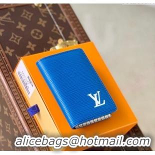 Affordable Price Louis Vuitton Pocket Organizer Wallet in Epi Leather M25798 Blue 2025