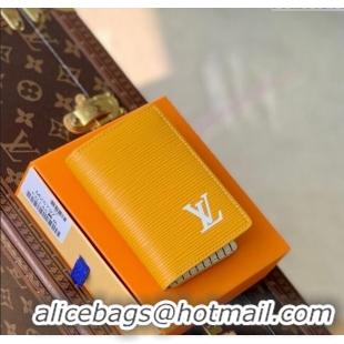 Top Design Louis Vuitton Pocket Organizer Wallet in Epi Leather Jaune Mat M25799 Yellow 2025