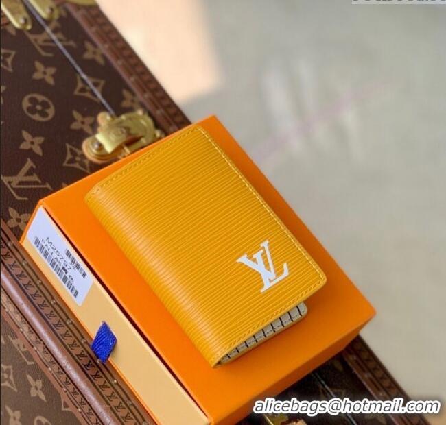 Top Design Louis Vuitton Pocket Organizer Wallet in Epi Leather Jaune Mat M25799 Yellow 2025