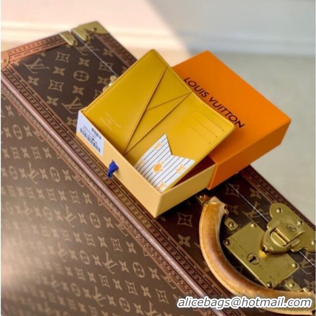 Top Design Louis Vuitton Pocket Organizer Wallet in Epi Leather Jaune Mat M25799 Yellow 2025