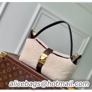 Best Price Louis Vuitton Pochette Mia Shoulder Bag in Creme White Shearling M26245 2025
