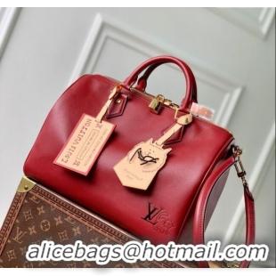 Top Quality Louis Vuitton Speedy Soft 30 Bag in Calfskin leather M25766 Plum Red 2025