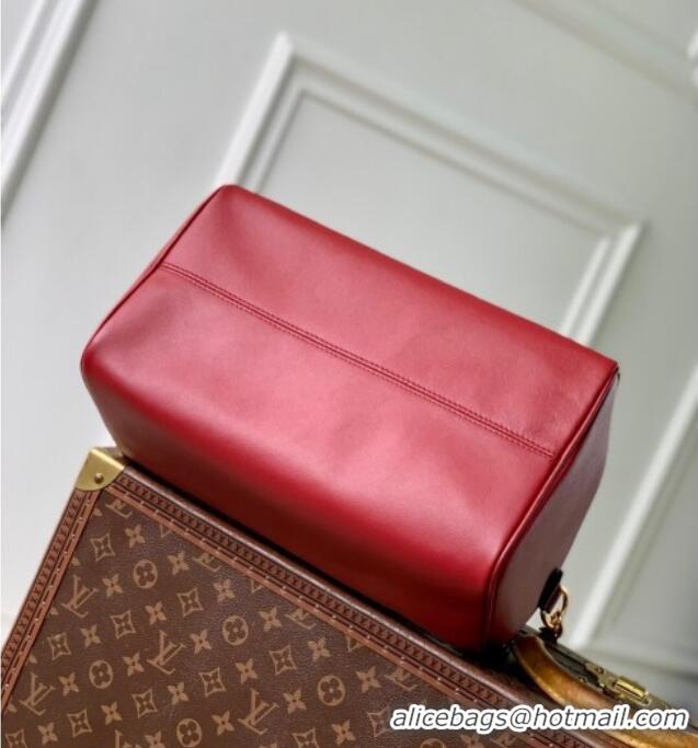 Top Quality Louis Vuitton Speedy Soft 30 Bag in Calfskin leather M25766 Plum Red 2025