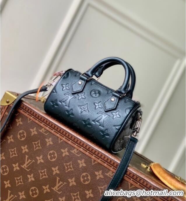 Promotional Louis Vuitton Nano Speedy Bag in Monogram Leather Shimmery M26510 Ink Blue 2025