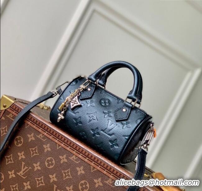 Promotional Louis Vuitton Nano Speedy Bag in Monogram Leather Shimmery M26510 Ink Blue 2025