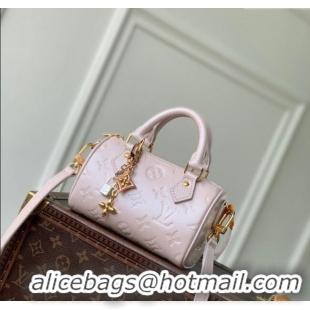 Well Crafted Louis Vuitton Nano Speedy Bag in Monogram Leather Snowy M27107 Pearl Pink 2025