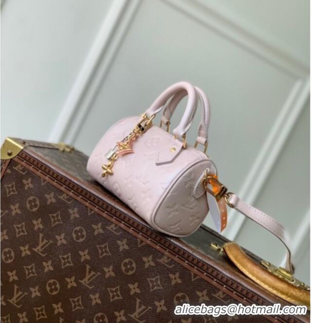 Well Crafted Louis Vuitton Nano Speedy Bag in Monogram Leather Snowy M27107 Pearl Pink 2025