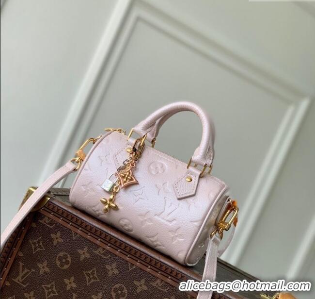 Well Crafted Louis Vuitton Nano Speedy Bag in Monogram Leather Snowy M27107 Pearl Pink 2025