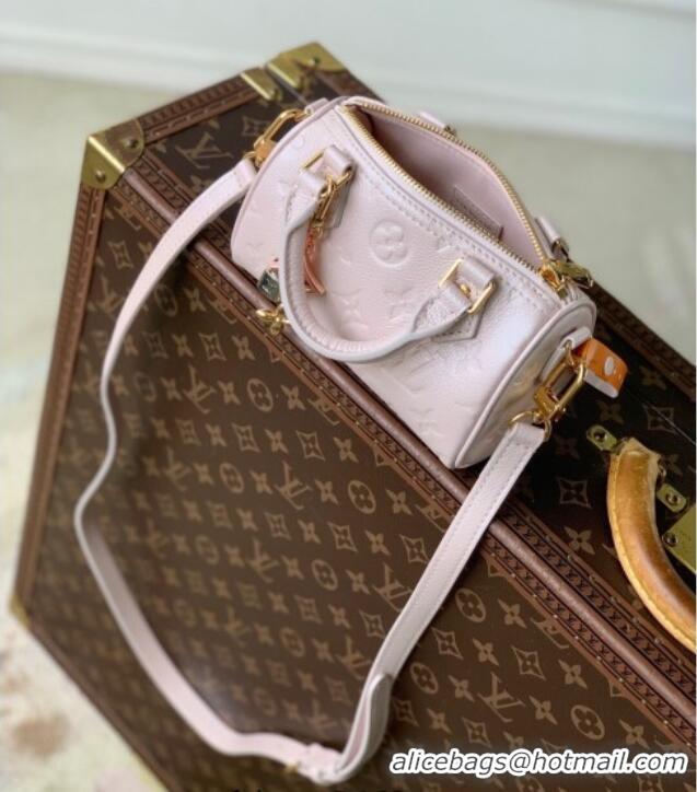Well Crafted Louis Vuitton Nano Speedy Bag in Monogram Leather Snowy M27107 Pearl Pink 2025