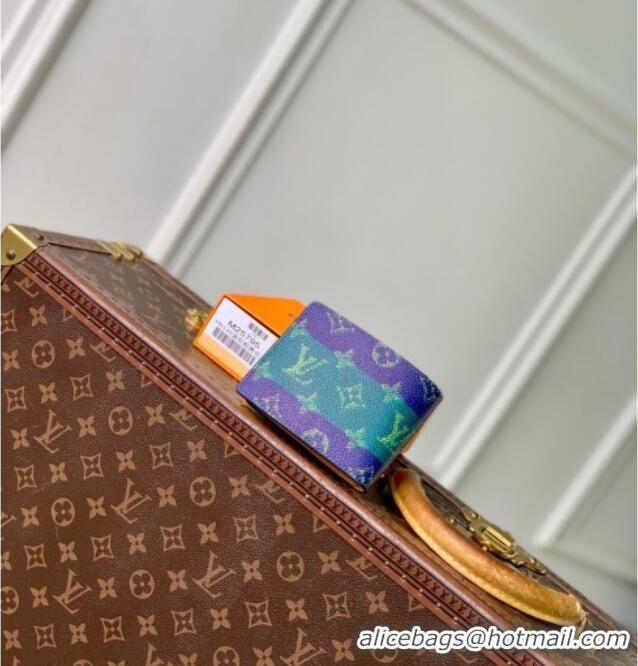 Buy Fashionable Louis Vuitton Slender Wallet in Blue Stripes Monogram Heritage Canvas M25795 2025