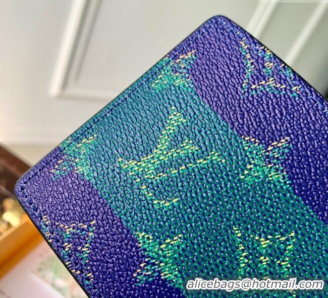 Buy Fashionable Louis Vuitton Slender Wallet in Blue Stripes Monogram Heritage Canvas M25795 2025