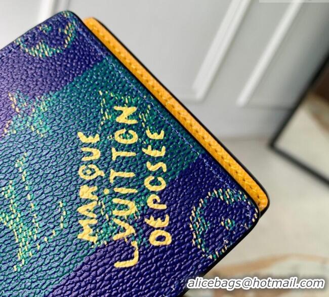 Buy Fashionable Louis Vuitton Slender Wallet in Blue Stripes Monogram Heritage Canvas M25795 2025