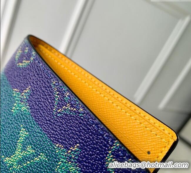 Buy Fashionable Louis Vuitton Slender Wallet in Blue Stripes Monogram Heritage Canvas M25795 2025