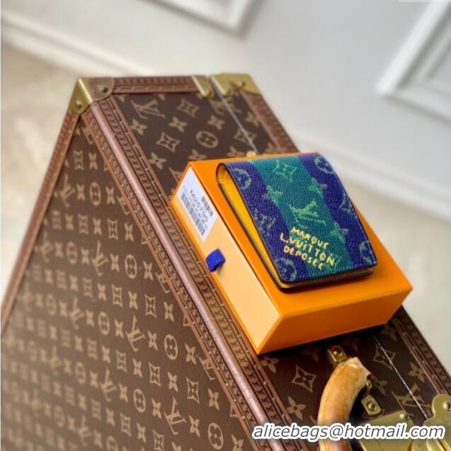 Buy Fashionable Louis Vuitton Slender Wallet in Blue Stripes Monogram Heritage Canvas M25795 2025