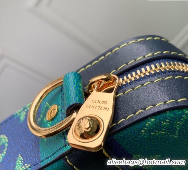 Good Quality Louis Vuitton Mens Trio Messenger Bag in Blue Stripes Monogram Heritage Canvas M26026 2025