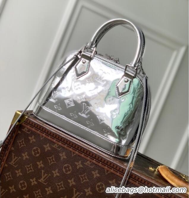 Affordable Price Louis Vuitton Alma BB bag in Silver Coated canvas M26335 2025
