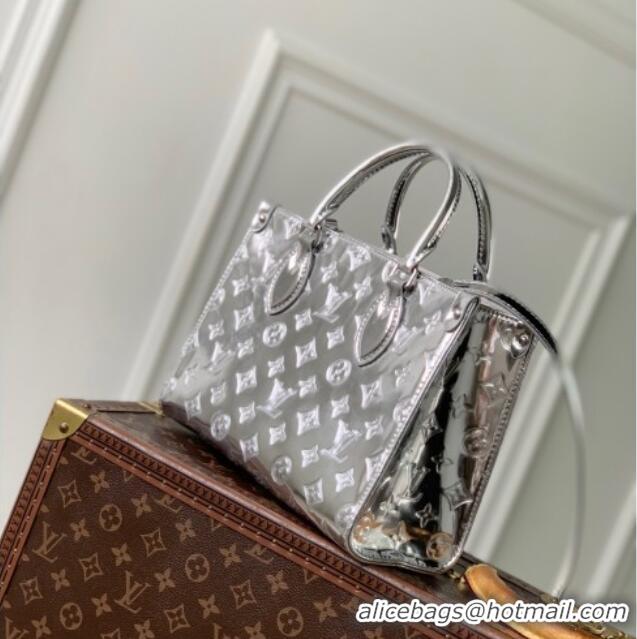 Reasonable Price Louis Vuitton Onthego Small Tote bag in Silver Coated canvas M26373 2025