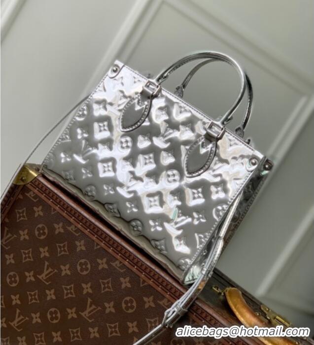 Reasonable Price Louis Vuitton Onthego Small Tote bag in Silver Coated canvas M26373 2025