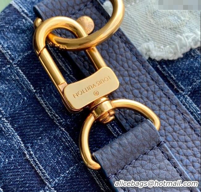 Top Design Louis Vuitton Keepall Bandouliere 50 travel bag in Blue Denim M26117 2025