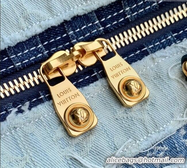 Top Design Louis Vuitton Keepall Bandouliere 50 travel bag in Blue Denim M26117 2025