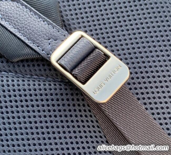 Top Quality Louis Vuitton Mens Discovery Work Backpack bag in Waxy calfskin M26022 Navy Blue 2025
