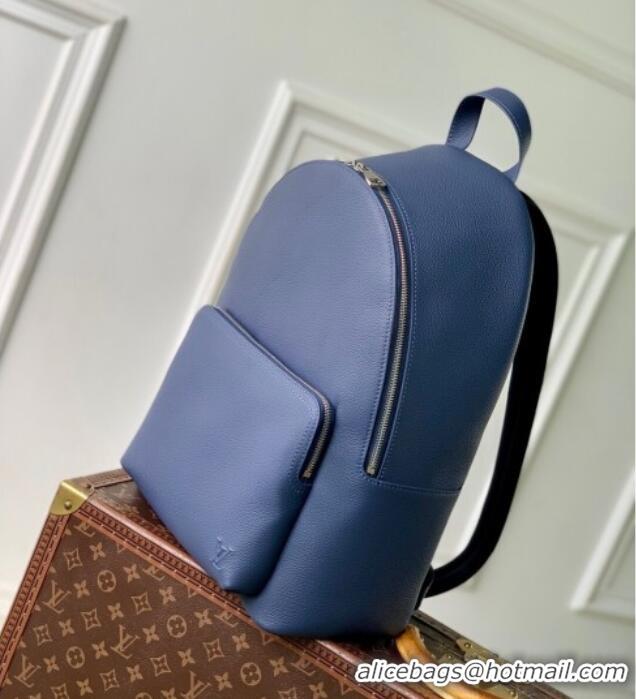 Top Quality Louis Vuitton Mens Discovery Work Backpack bag in Waxy calfskin M26022 Navy Blue 2025