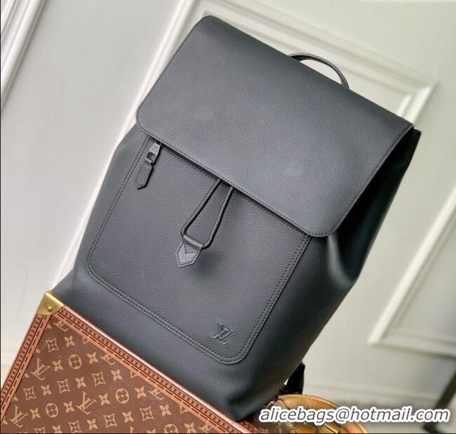 Well Crafted Louis Vuitton Mens Fastline Backpack bag in Black Waxy calfskin M15262 2025