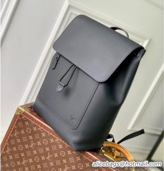 Well Crafted Louis Vuitton Mens Fastline Backpack bag in Black Waxy calfskin M15262 2025