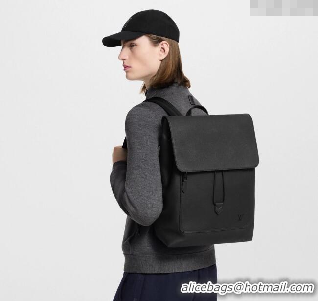 Well Crafted Louis Vuitton Mens Fastline Backpack bag in Black Waxy calfskin M15262 2025