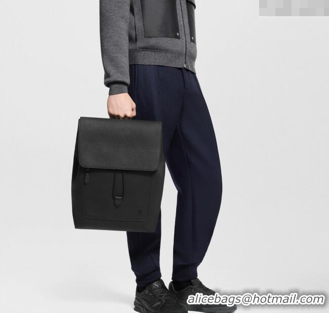 Well Crafted Louis Vuitton Mens Fastline Backpack bag in Black Waxy calfskin M15262 2025