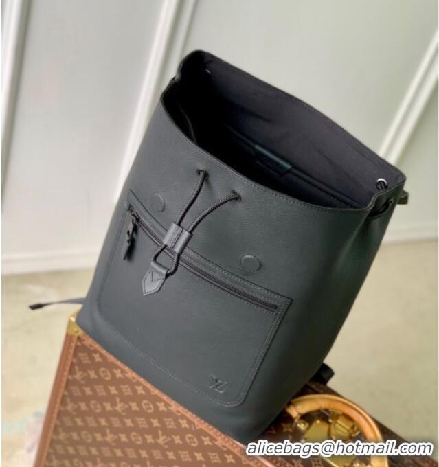 Well Crafted Louis Vuitton Mens Fastline Backpack bag in Black Waxy calfskin M15262 2025