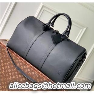 Affordable Price Louis Vuitton Mens Keepall Bandouliere 50 Travel bag in Waxy calfskin M26118 Black 2025