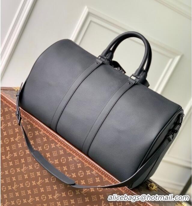 Affordable Price Louis Vuitton Mens Keepall Bandouliere 50 Travel bag in Waxy calfskin M26118 Black 2025