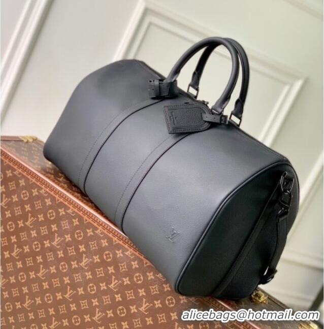 Affordable Price Louis Vuitton Mens Keepall Bandouliere 50 Travel bag in Waxy calfskin M26118 Black 2025