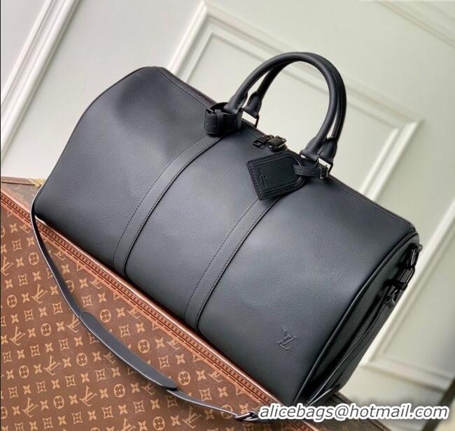 Affordable Price Louis Vuitton Mens Keepall Bandouliere 50 Travel bag in Waxy calfskin M26118 Black 2025