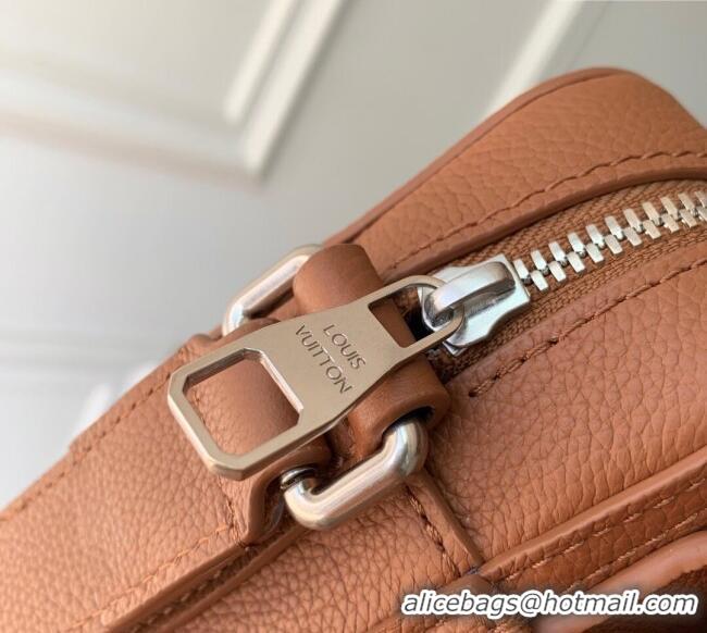 Most Popular Louis Vuitton Mens Boarding Messenger bag in Waxy calfskin M25981 Tan Brown 2025