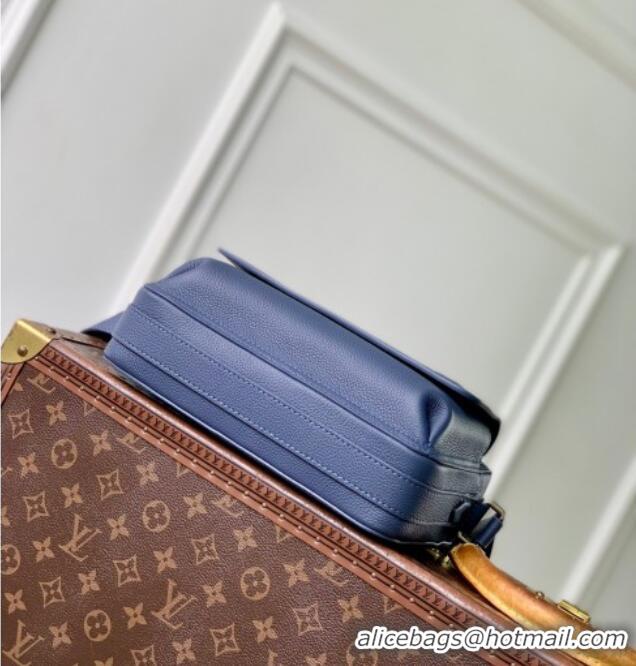 Top Quality Louis Vuitton Men's Boarding Messenger bag in Waxy calfskin M15260 Navy Blue 2025