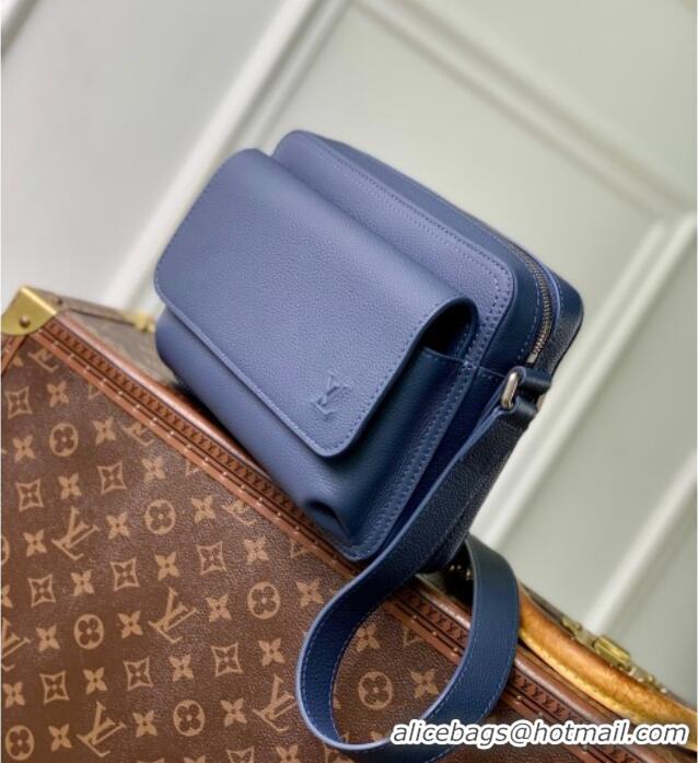 Top Quality Louis Vuitton Men's Boarding Messenger bag in Waxy calfskin M15260 Navy Blue 2025
