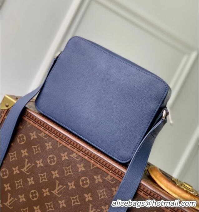 Top Quality Louis Vuitton Men's Boarding Messenger bag in Waxy calfskin M15260 Navy Blue 2025