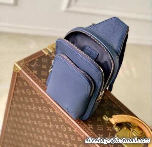 Affordable Price Louis Vuitton Mens Avenue Slingbag PM bag in Waxy calfskin M15269 Navy Blue 2025
