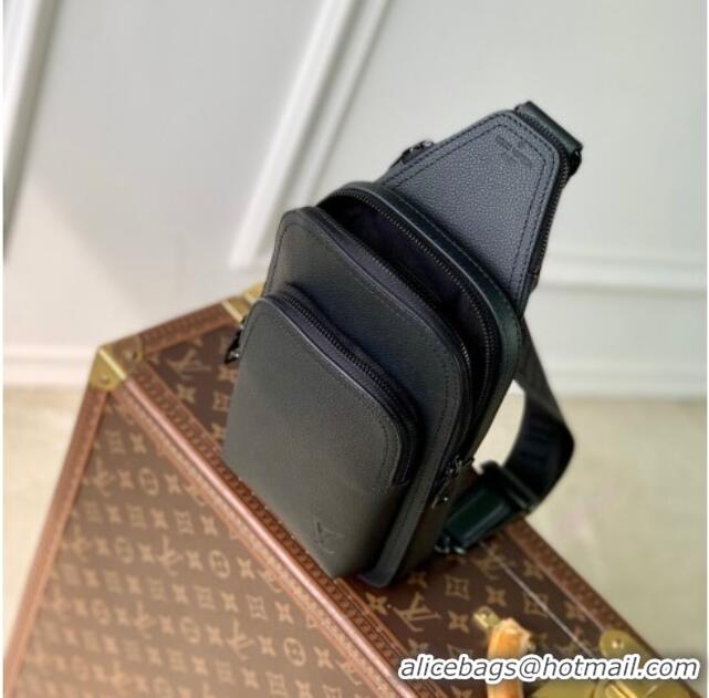Well Crafted Louis Vuitton Mens Avenue Slingbag PM bag in Waxy calfskin M15255 Black 2025