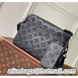 Super Quality Louis Vuitton Mens Trio Messenger Bag in Monogram Shadow Leather M26713 Black 2025