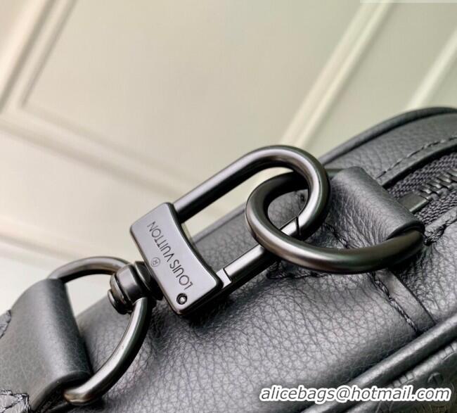 Super Quality Louis Vuitton Mens Trio Messenger Bag in Monogram Shadow Leather M26713 Black 2025