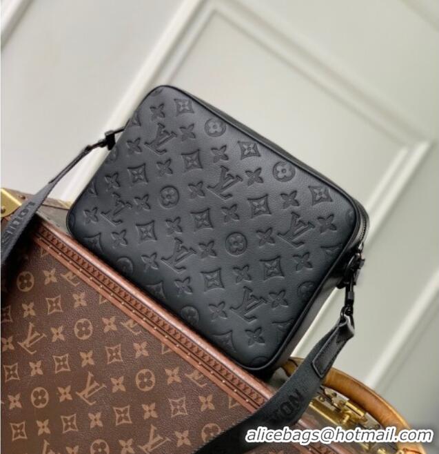 Super Quality Louis Vuitton Mens Trio Messenger Bag in Monogram Shadow Leather M26713 Black 2025