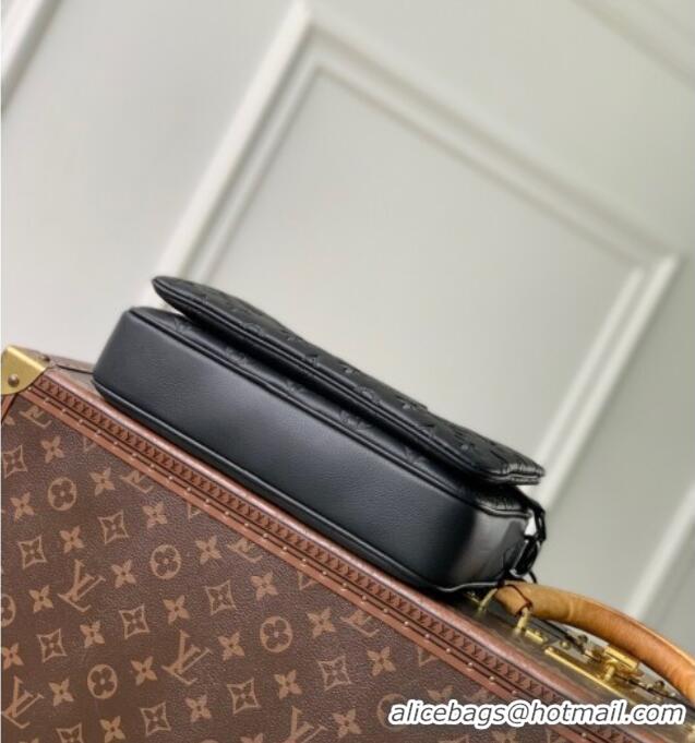 Super Quality Louis Vuitton Mens Trio Messenger Bag in Monogram Shadow Leather M26713 Black 2025