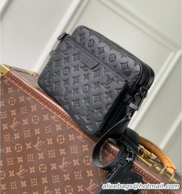 Super Quality Louis Vuitton Mens Trio Messenger Bag in Monogram Shadow Leather M26713 Black 2025