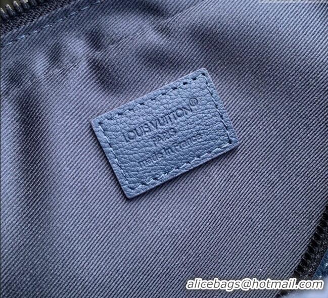 Most Popular Louis Vuitton Mens Trio Messenger Bag in Monogram Shadow Leather M27925 Navy Blue 2025