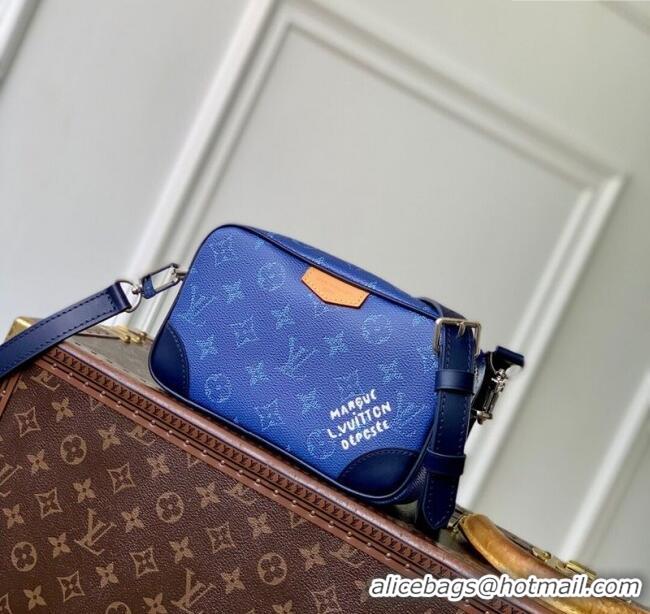Best Price Louis Vuitton Mens Trocadero Wearable Wallet Bag in Monogram Heritage Canvas M26826 Ocean Blue 2025