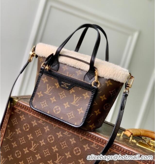 Best Price Louis Vuitton Neverfull Bandouliere Inside Out BB Bag in Monogram Canvas and Shearling M26315 2025