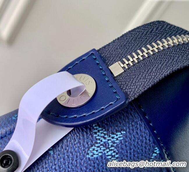 Affordable Price Louis Vuitton Pochette Voyage Souple Pouch in Monogram Heritage Canvas M12665 Blue 2025